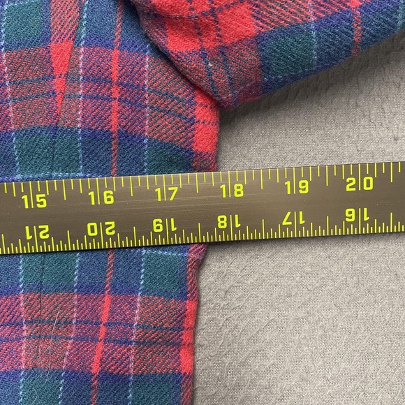 Vintage Pendleton Blazer Womens Medium Red Green Plaid Wool Jacket Made USA 80s - Picture 8 of 11